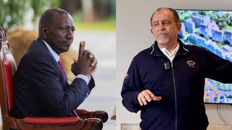 File image of President William Ruto and businessman Suleiman Shahbal
