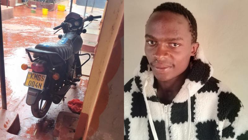 File image of the suspect and a motorcycle recovered from the suspect