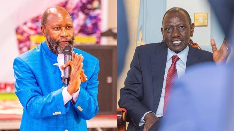 File image of Prophet David Owuor and President William Ruto