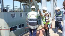 File image of Homa Bay Governor Gladys Wanga inspecting the public ferry