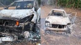 File image of burned vehicles after UDA meeting in Embu County