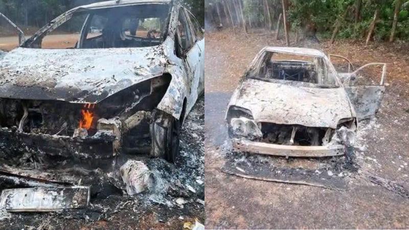 File image of burned vehicles after UDA meeting in Embu County