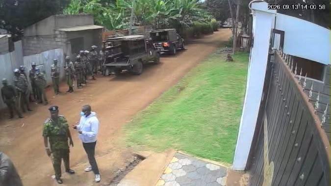 File image of police officers at Manyatta MP Gitonga Mukunji's rural home