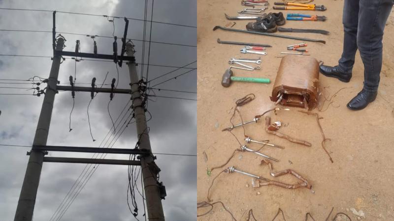 File image of the vandalized Kenya Power infrastructure