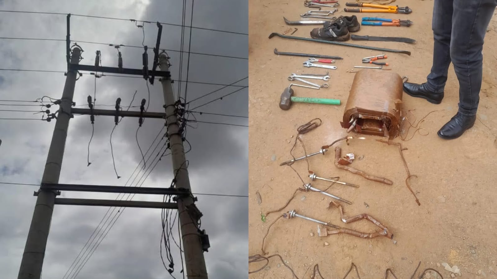 File image of the vandalized Kenya Power infrastructure