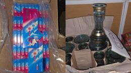 File image of the intercepted cigarettes and shisha pots