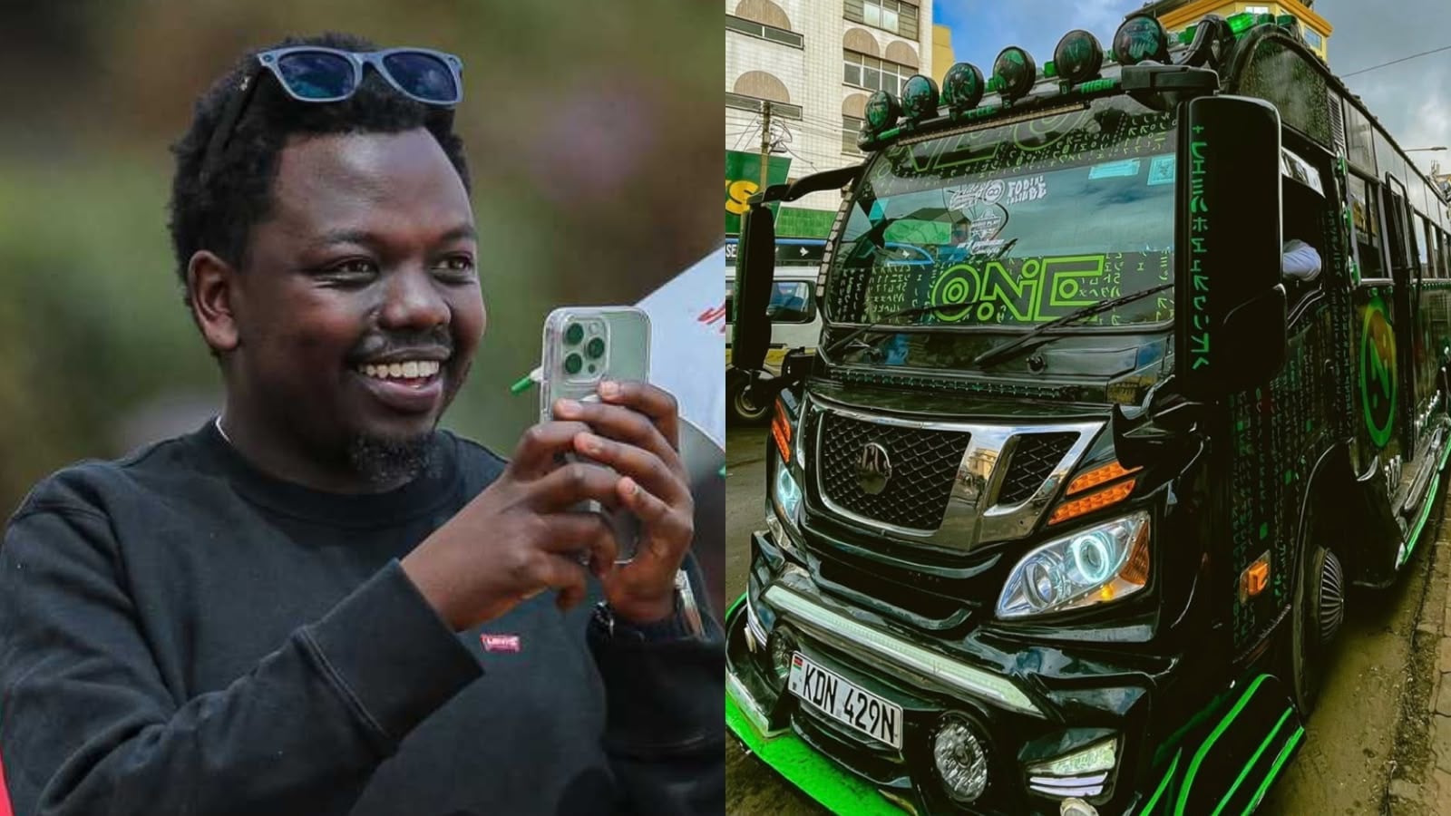 File image of George Ruto and one of his matatus