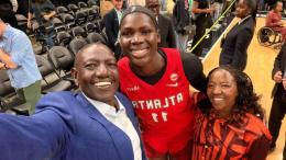 File image of President William Ruto, Madina Okot and Mama Rachel Ruto
