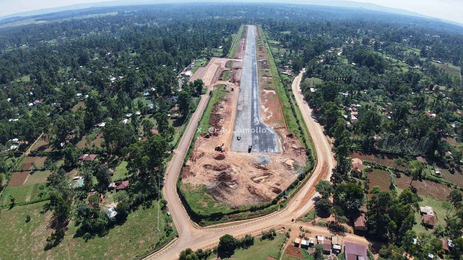 File image of construction works at Kakamega Airstrip