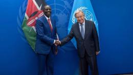 File image of President William Ruto and United Nations Secretary-General António Guterres
