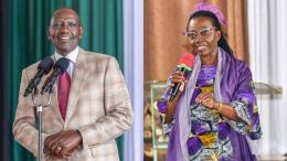 File image of President William Ruto and PLP leader Martha Karua