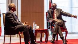 File image of President William Ruto and Nigerian billionaire Aliko Dangote
