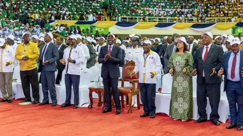 File image of President William Ruto during the World Teachers' Day in Kasarani