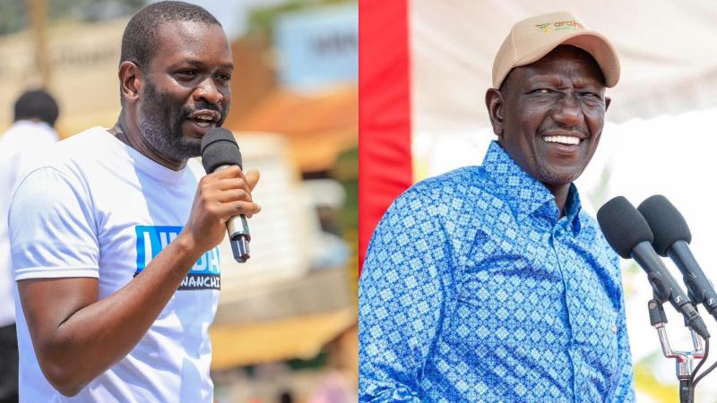 File image of Nairobi Senator Edwin Sifuna and President William Ruto