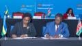 File image of Rwanda's Minister of State for Foreign Affairs and International Cooperation Usta Kayitesi and Prime Cabinet Secretary Musalia Mudavadi