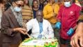 File image of Oburu Oginga cutting his birthday cake