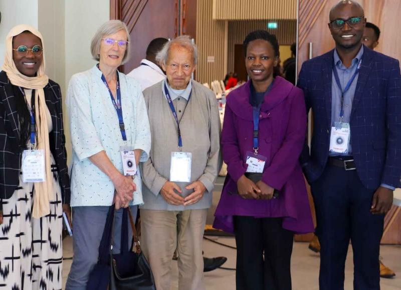 File Image of Professor Yash Pal Ghai with his wife, Jill Cottrell Ghai, and part of the current Katiba Institute team.